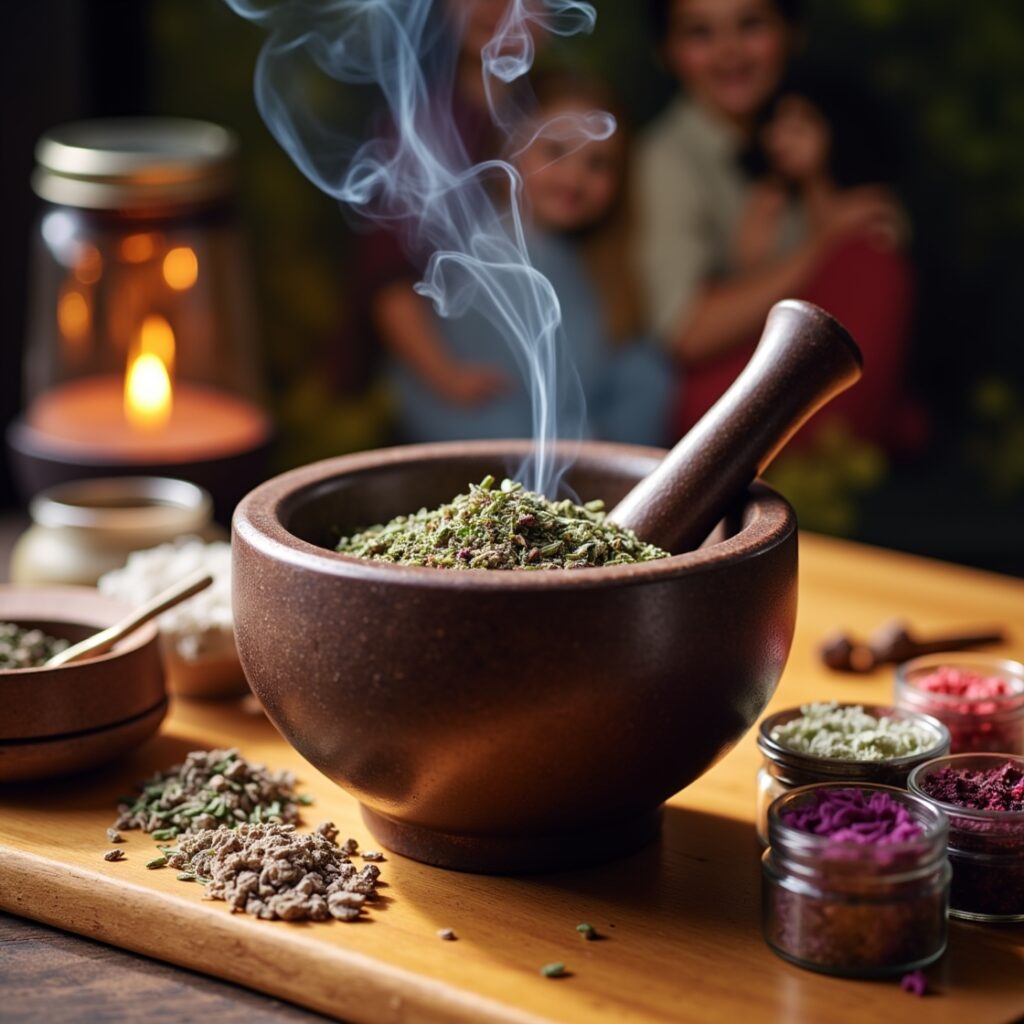 Incenso armonizzante con timo e salvia per relazioni familiari difficili
