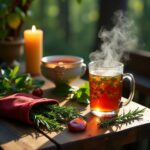 Rosmarino e ortica per il coraggio — tisana, sacchetto, acqua lunare e profumo