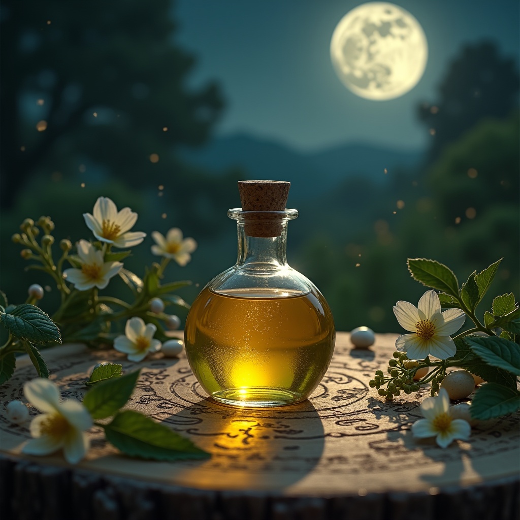 Erbe Magiche: Creare un Olio Magico di Purificazione sotto la Luna Gibbosa Calante