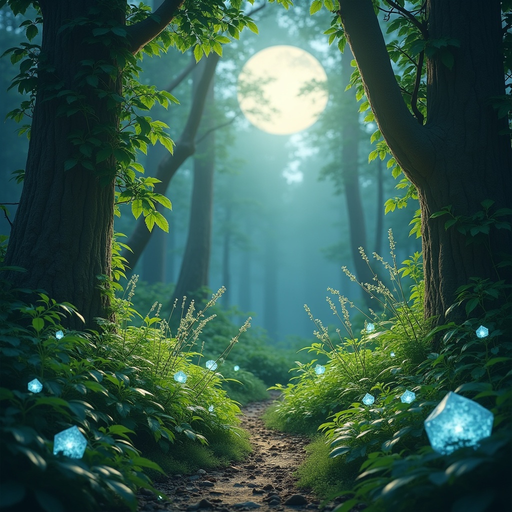 Esplorando il Potere delle Erbe Magiche e della Pietra di Luna