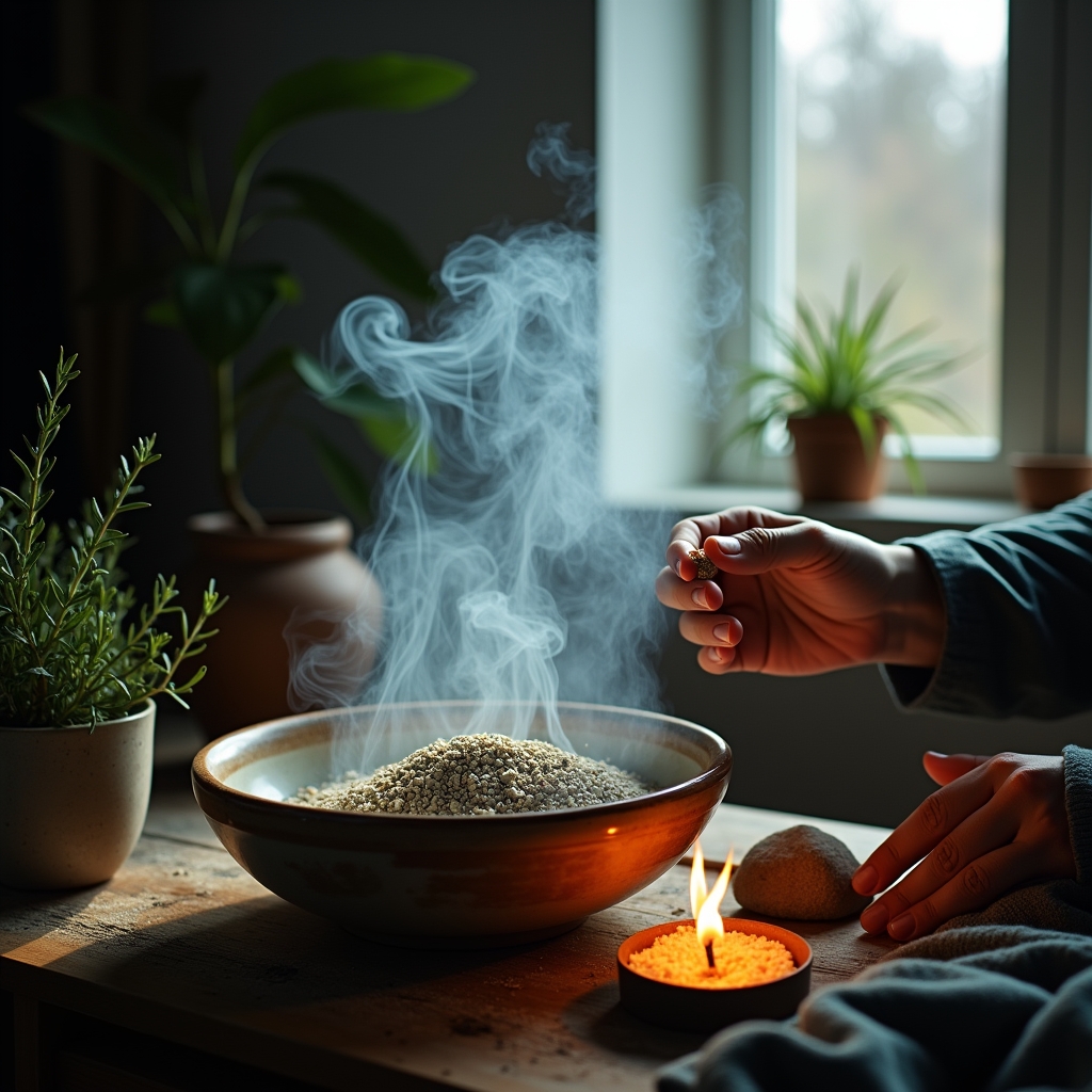 Purificazione Energetica: Guida ai Rituali con Erbe Sacre sotto la Luna Calante