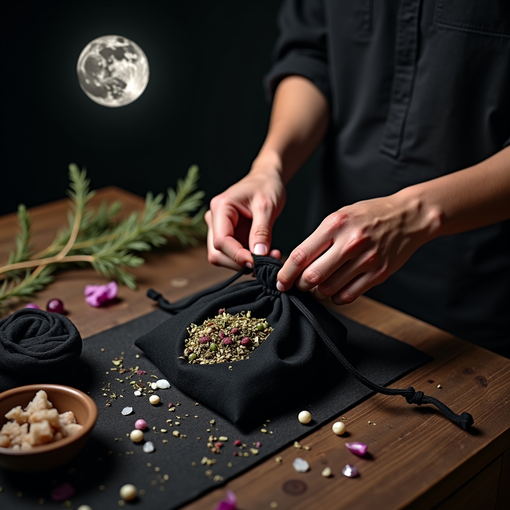 Come Creare un Sacchetto Magico di Protezione: Erbe, Cristalli e Rituale sotto la Luna Calante