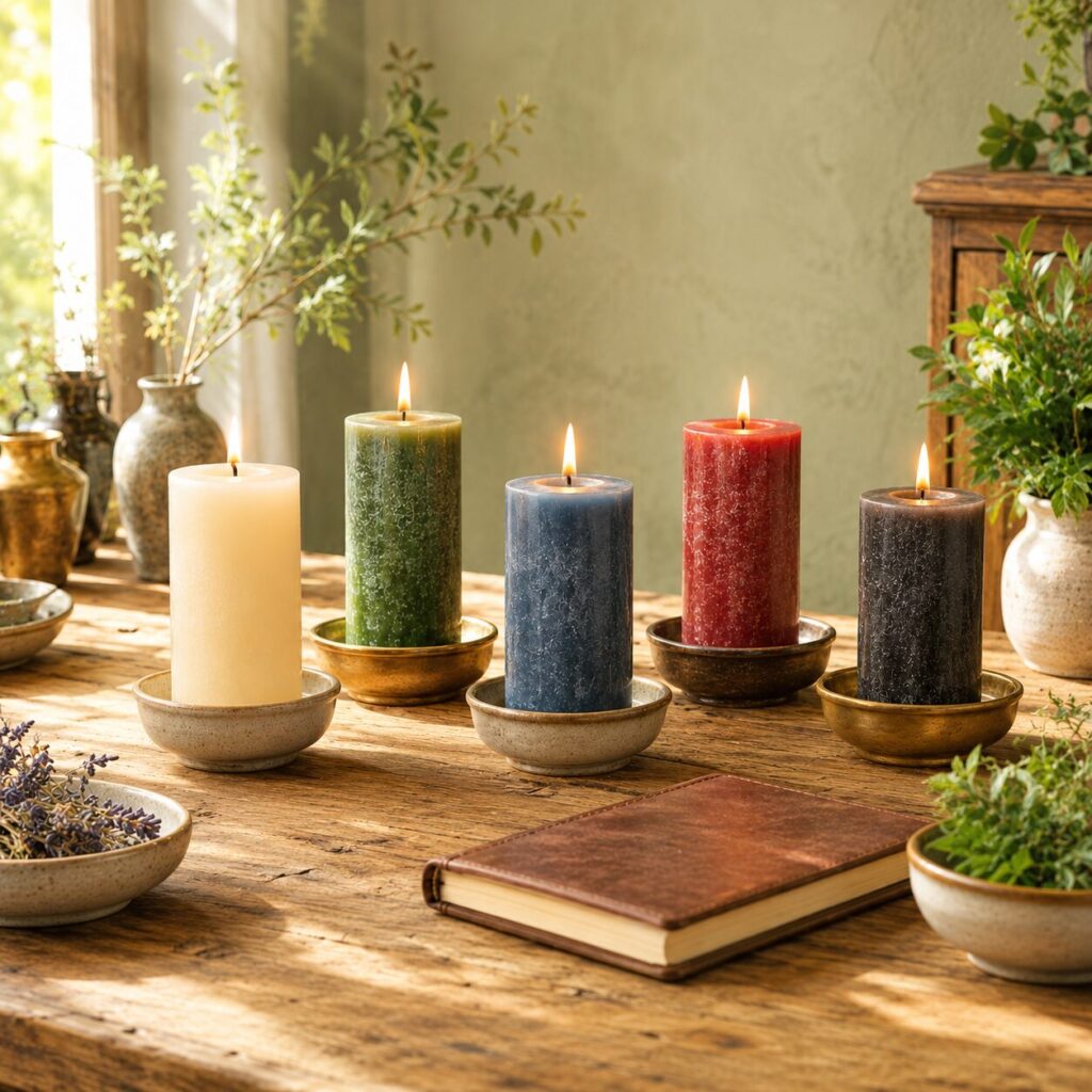 Candele e colori in magia: significato e uso rituale